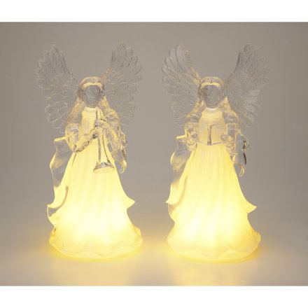 Vánoční dekorace Homestyling KO-AX5350950trub anděl svíticí 30 cm (1)