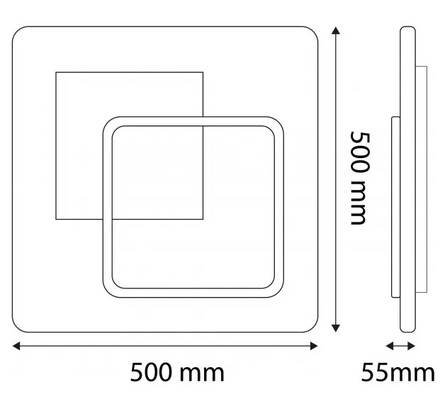 Stropní svítidlo Avide (9672046) LED ZEN 75W, 50x50cm, 4774lm, DO (2)