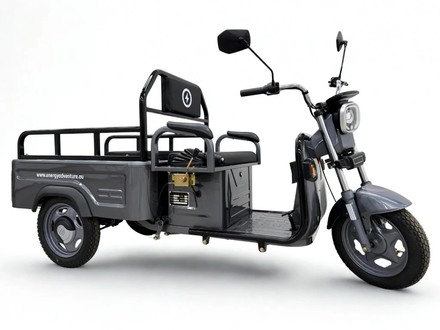 Elektrická nákladní tříkolka Energy Adventure ADVENTO 2, redukce rychlosti, 32Ah, šedá