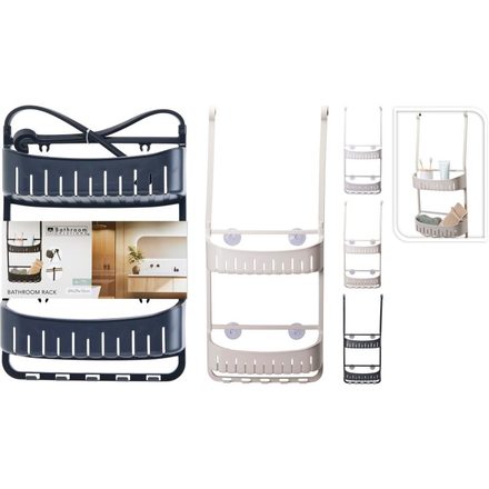 Regál Bathroom Solutions KO-C80653830bezo Regál koupelnový závěsný s přísavkami béžový (2)