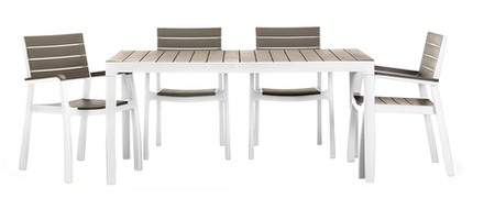 Zahradní nábytek Keter Harmony set stůl + 4 židle bílý / cappuccino (1)