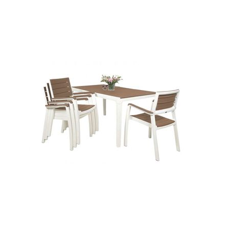 Zahradní nábytek Keter Harmony set stůl + 4 židle bílý / cappuccino