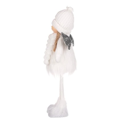 Dekorace Autronic Anděl se srdcem - látková figurka, bílá barva (ZM1379) (3)