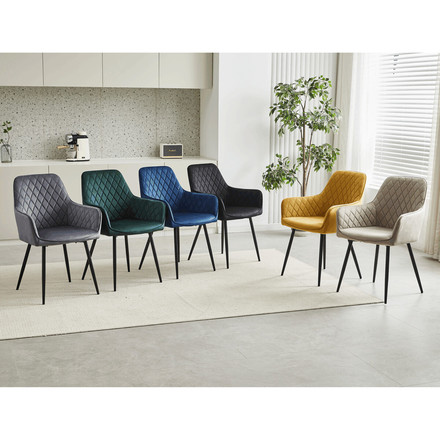 Moderní jídelní židle Autronic Jídelní židle, černá, sametová látka, DCH-215 BK4 (1)