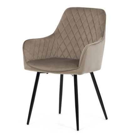 Moderní jídelní židle Autronic Jídelní židle, béžová, sametová látka, DCH-215 CAP4