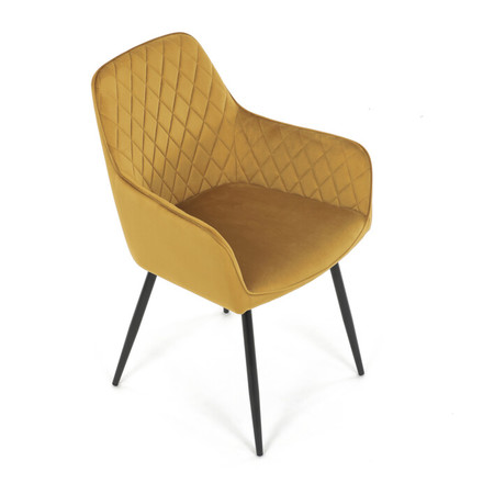 Moderní jídelní židle Autronic Jídelní židle, žlutá, sametová látka, DCH-215 YEL4 (9)