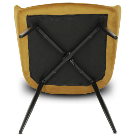 Moderní jídelní židle Autronic Jídelní židle, žlutá, sametová látka, DCH-215 YEL4 (12)