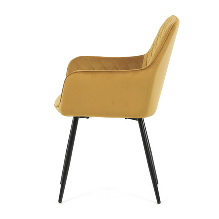 Moderní jídelní židle Autronic Jídelní židle, žlutá, sametová látka, DCH-215 YEL4 (3)