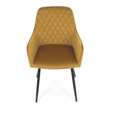 Moderní jídelní židle Autronic Jídelní židle, žlutá, sametová látka, DCH-215 YEL4 (6)