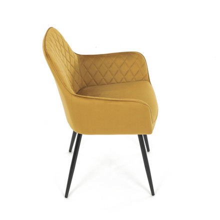 Moderní jídelní židle Autronic Jídelní židle, žlutá, sametová látka, DCH-215 YEL4 (8)