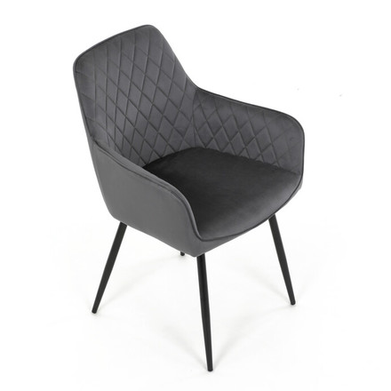 Moderní jídelní židle Autronic Jídelní židle, šedá, sametová látka, DCH-215 GREY4 (9)