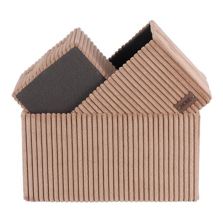 Koš regálový Autronic Koš regálový - manšestrový potah, hnědý, cena za sadu 3 ks (DT3016 BRN) (4)