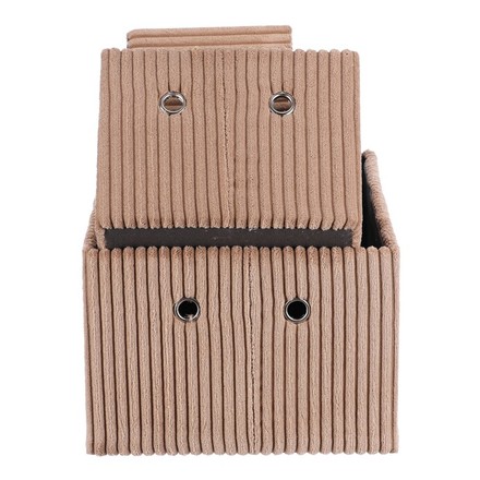 Koš regálový Autronic Koš regálový - manšestrový potah, hnědý, cena za sadu 3 ks (DT3016 BRN) (5)