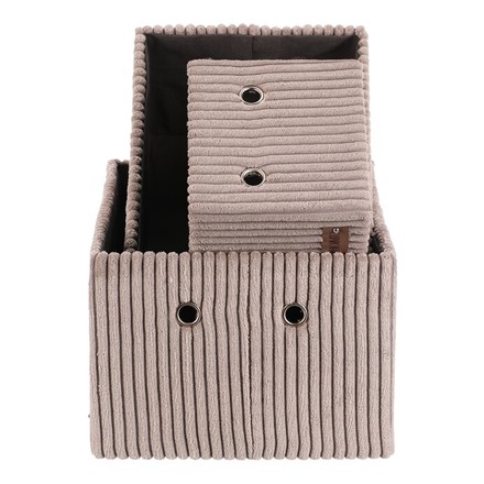 Koš regálový Autronic Koš regálový - manšestrový potah, šedý, cena za sadu 3 ks (DT3016 GREY) (3)