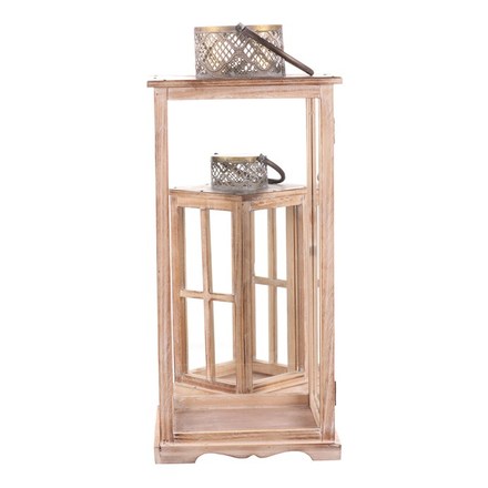 Lucerna Autronic Lucerna dřevěná - čtyřboká, cena za sadu 2 ks (DA210) (4)