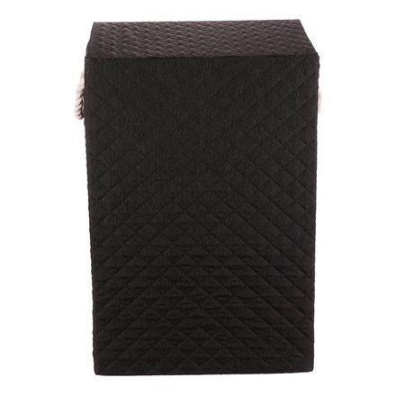 Koš na prádlo Autronic Koš prádelní - látkový s uchy, hranatý, černý (DT3002 BK) (3)