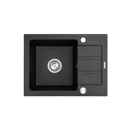 Granitový kuchyňský dřez Pyramis RODOS 62x44 1B1D BLACK – 070093501