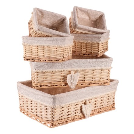 Koš proutěný Autronic Koš proutěný - regálový, hranatý, cena za sadu 6 ks (PRE209)