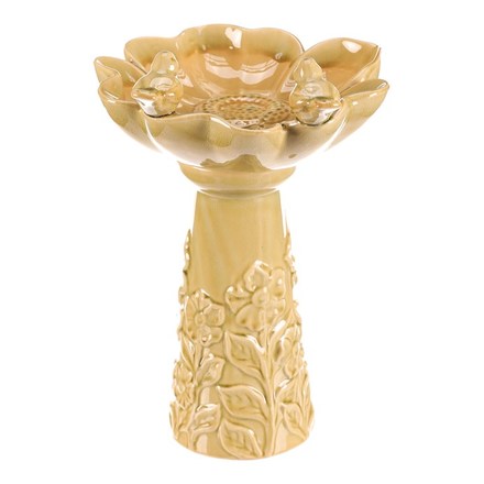 Krmítkopítko Autronic Krmítkopítko - keramické, květ s ptáčky, stojaté, světle zelené (KEX6004 GRN2-S) (3)