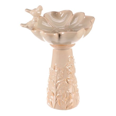 Krmítkopítko Autronic Krmítkopítko - keramické, květ s ptáčky, stojaté, krémové (KEX6004 CRM-S) (4)