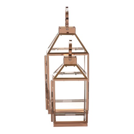 Lucerna Autronic Lucerna kovová, tenké rámy - čtyřboká, zlatá, cena za sadu 2 ks (LUC312) (3)