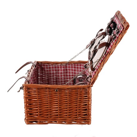 Koš piknikový Autronic Koš piknikový - s vybavením pro 4 osoby, proutěný, barva hnědá (PRN2019 BR) (3)