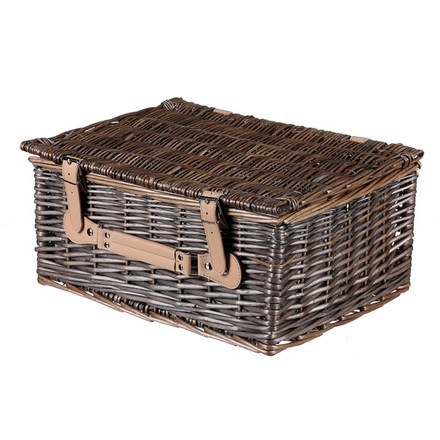 Koš piknikový Autronic Koš piknikový - s vybavením pro 2 osoby, proutěný, barva šedá (PRN2020 GREY) (9)