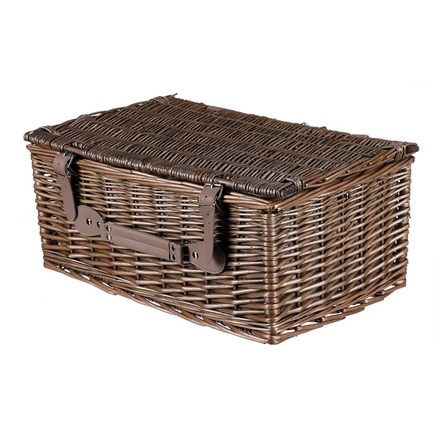 Koš piknikový Autronic Koš piknikový - s vybavením pro 4 osoby, proutěný, barva šedá (PRN2019 GREY) (9)