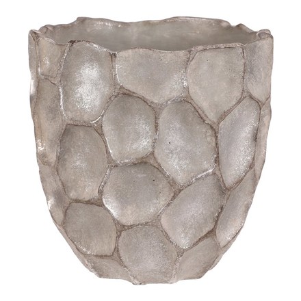 Obal na květiny Autronic Obal betonový - vzor buněk, vel. L, stříbrno-šedý (BMO3624-L) (4)