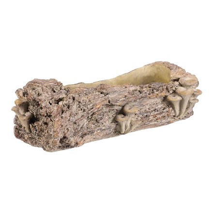 Obal na květiny Autronic Obal betonový - truhlík, dřevo s houbami, vel. L, hnědý (BMO3616-L)