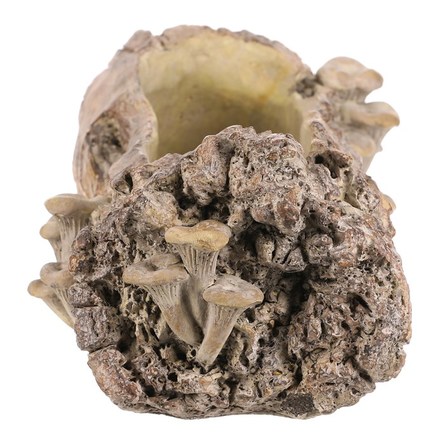 Obal na květiny Autronic Obal betonový - truhlík, dřevo s houbami, vel. L, hnědý (BMO3616-L) (5)