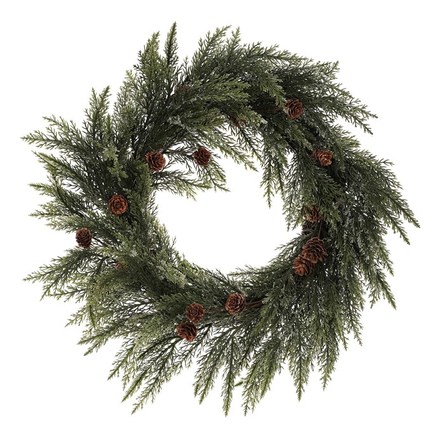 Věnec Autronic Věnec zelený - pr. 50 cm, větve túje a šišky (PRZ4110)