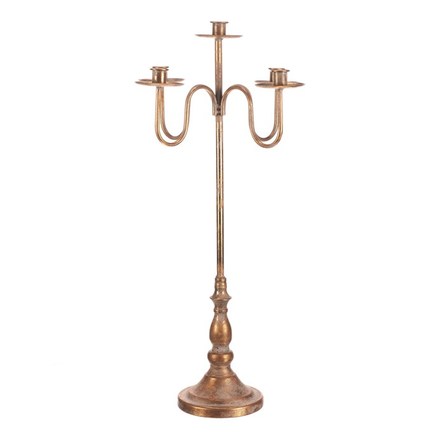 Svícen Autronic Svícen kovový - 5 ramen, na kónické svíčky, zlatý (FUP558) (4)