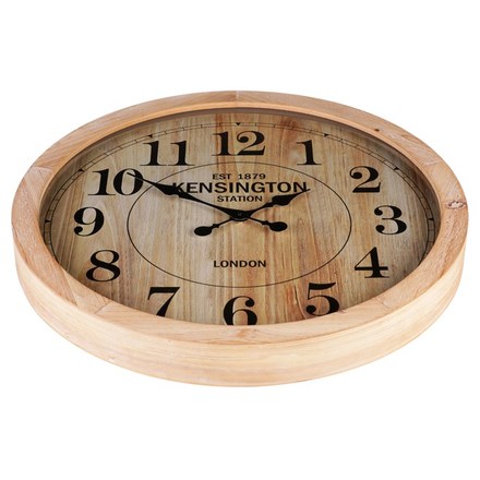 Nástěnné hodiny Autronic Hodiny nástěnné - pr. 60 cm, MDF, sklo a dřevo, imitace dýhy (HA1748) (2)