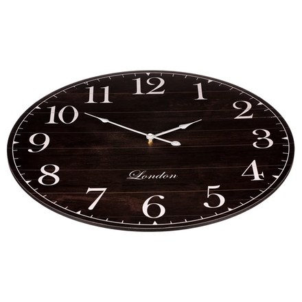 Nástěnné hodiny Autronic Hodiny nástěnné - pr. 58 cm, MDF, tm. hnědé, imitace dýhy (HA1735) (2)