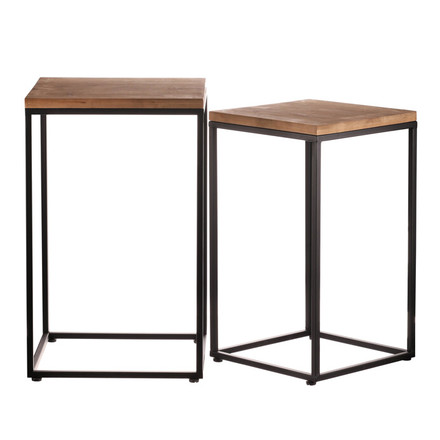 Stojan na květiny Autronic Stojan na květiny - kov, dřevěná deska, cena za sadu 2 ks (FA23-027)