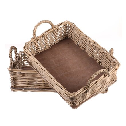 Tác Autronic Tác proutěný - obdélníkový tvar, šedý, cena za sadu 2 ks (PRN2026 GREY) (2)