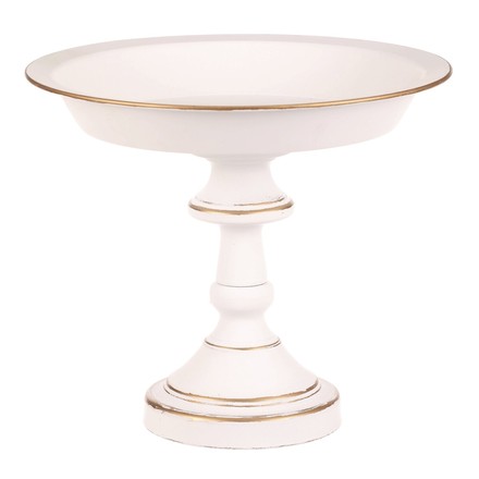 Mísa kovová Autronic Mísa kovová - na stojanu, 26 cm, aranžovací, bílá (FUP540) (1)