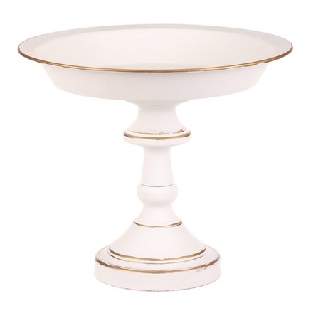 Mísa kovová Autronic Mísa kovová - na stojanu, 26 cm, aranžovací, bílá (FUP540) (2)