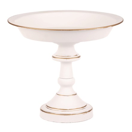 Mísa kovová Autronic Mísa kovová - na stojanu, 26 cm, aranžovací, bílá (FUP540) (2)