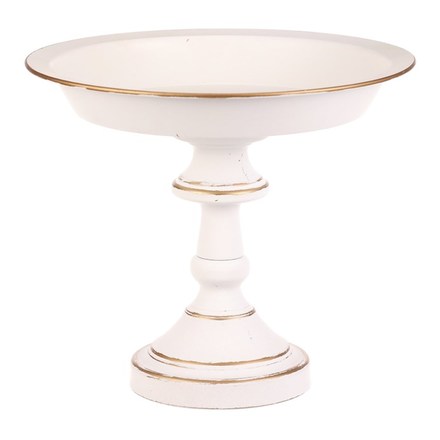 Mísa kovová Autronic Mísa kovová - na stojanu, 26 cm, aranžovací, bílá (FUP540) (3)