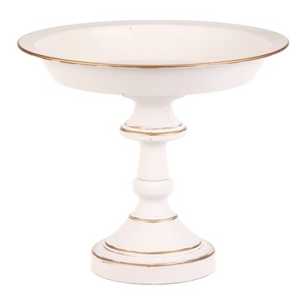 Mísa kovová Autronic Mísa kovová - na stojanu, 26 cm, aranžovací, bílá (FUP540) (3)