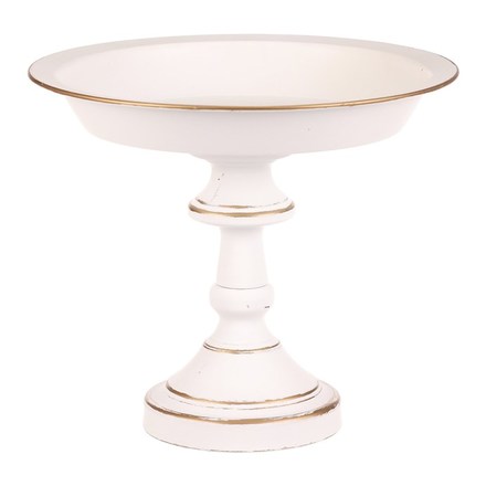 Mísa kovová Autronic Mísa kovová - na stojanu, 26 cm, aranžovací, bílá (FUP540) (4)