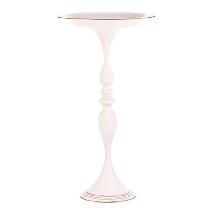 Mísa kovová Autronic Mísa kovová - na stojanu, 71 cm, aranžovací, barva bílá (FUP537) (1)