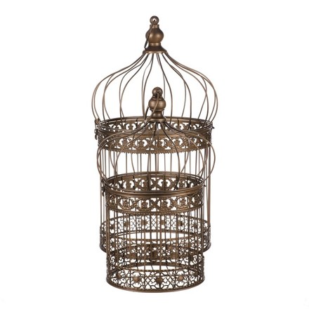 Dekorace Autronic Klec kovová - závěsná, barva měděná, cena za sadu 2 ks (UM0857 COP) (3)