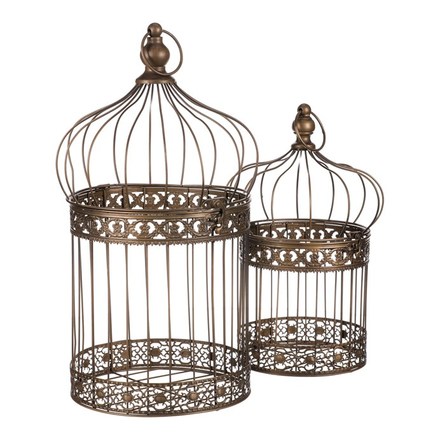 Dekorace Autronic Klec kovová - závěsná, barva měděná, cena za sadu 2 ks (UM0857 COP) (6)