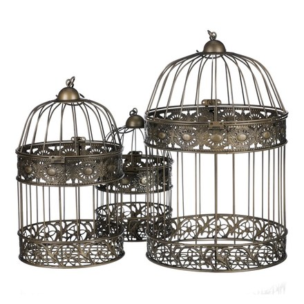 Dekorace Autronic Klec kovová - závěsná, barva měděná, cena za sadu 3 ks (UM0856 COP) (4)