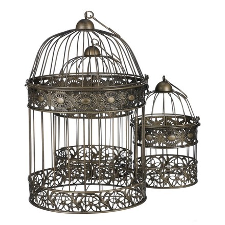 Dekorace Autronic Klec kovová - závěsná, barva měděná, cena za sadu 3 ks (UM0856 COP) (5)