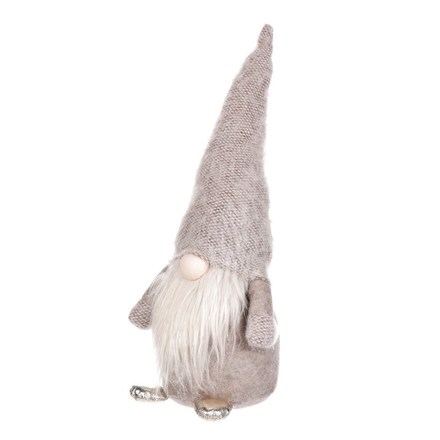 Dekorace Autronic Skřítek látkový, šedivo-zlatá barva. (ZM1378) (2)