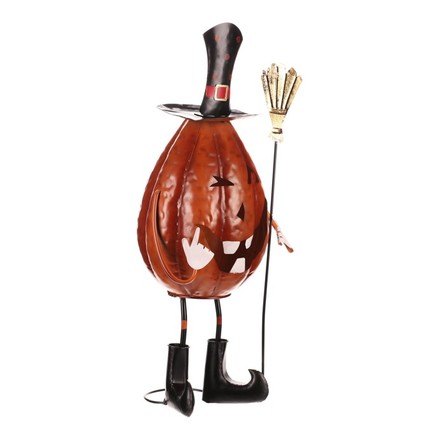 Dýně Autronic Dýně strašidelná na nohou - kovová dekorace, oranžová (KOC517) (5)